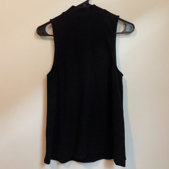 Stateside Mock Neck Tank Top Black Sz M - Picture 4 of 5